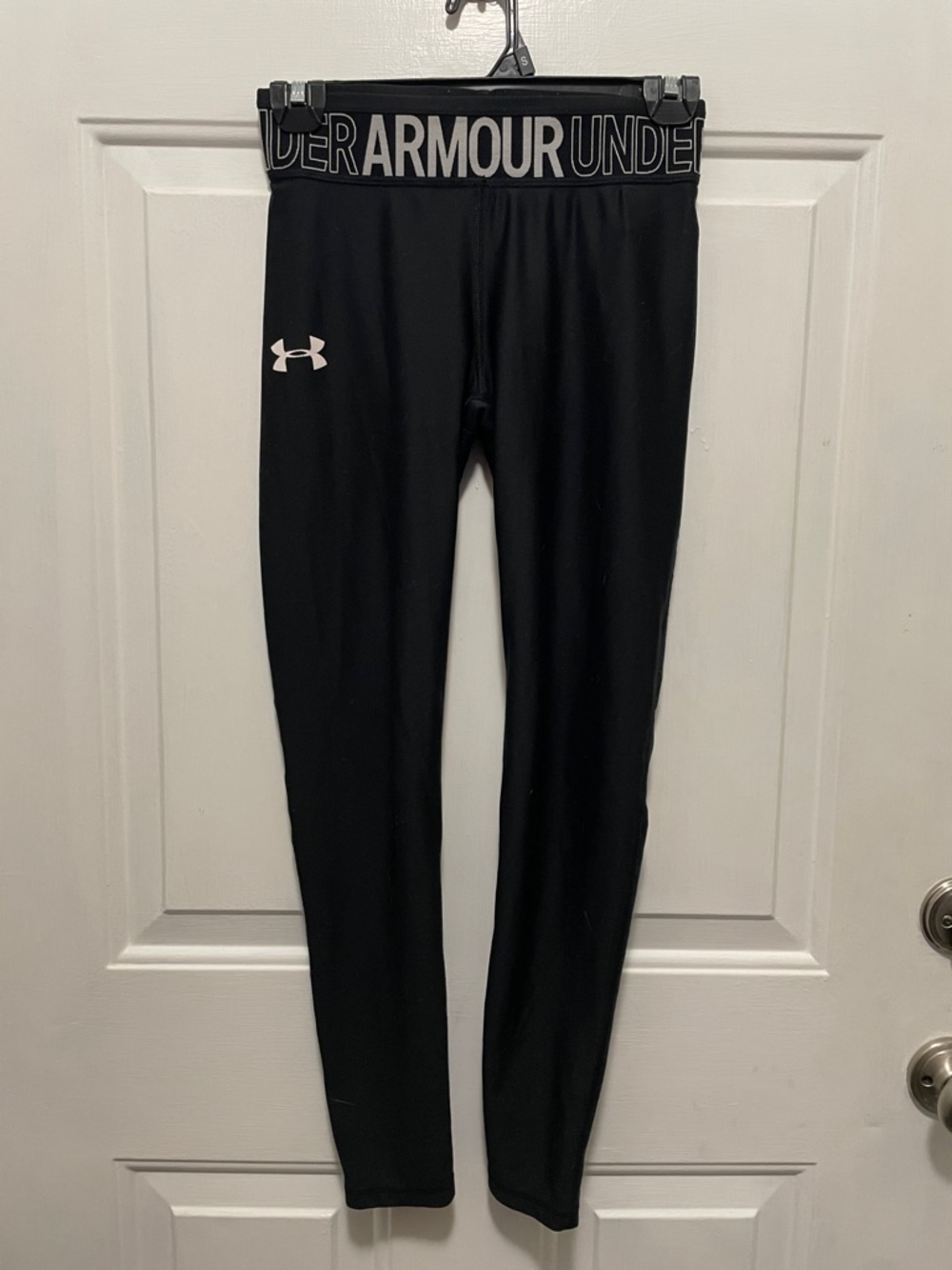 Kids Under Armour Black Leggings with Logo Waistband